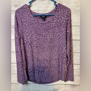 Simply Vera Vera Wang Purple Animal Print Top M